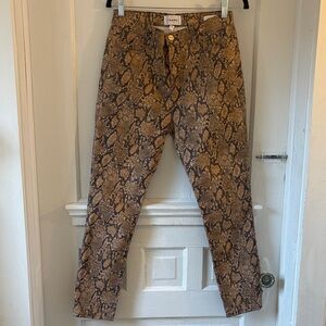 Frame Denim Le High Skinny Crop in Python Print Jeans